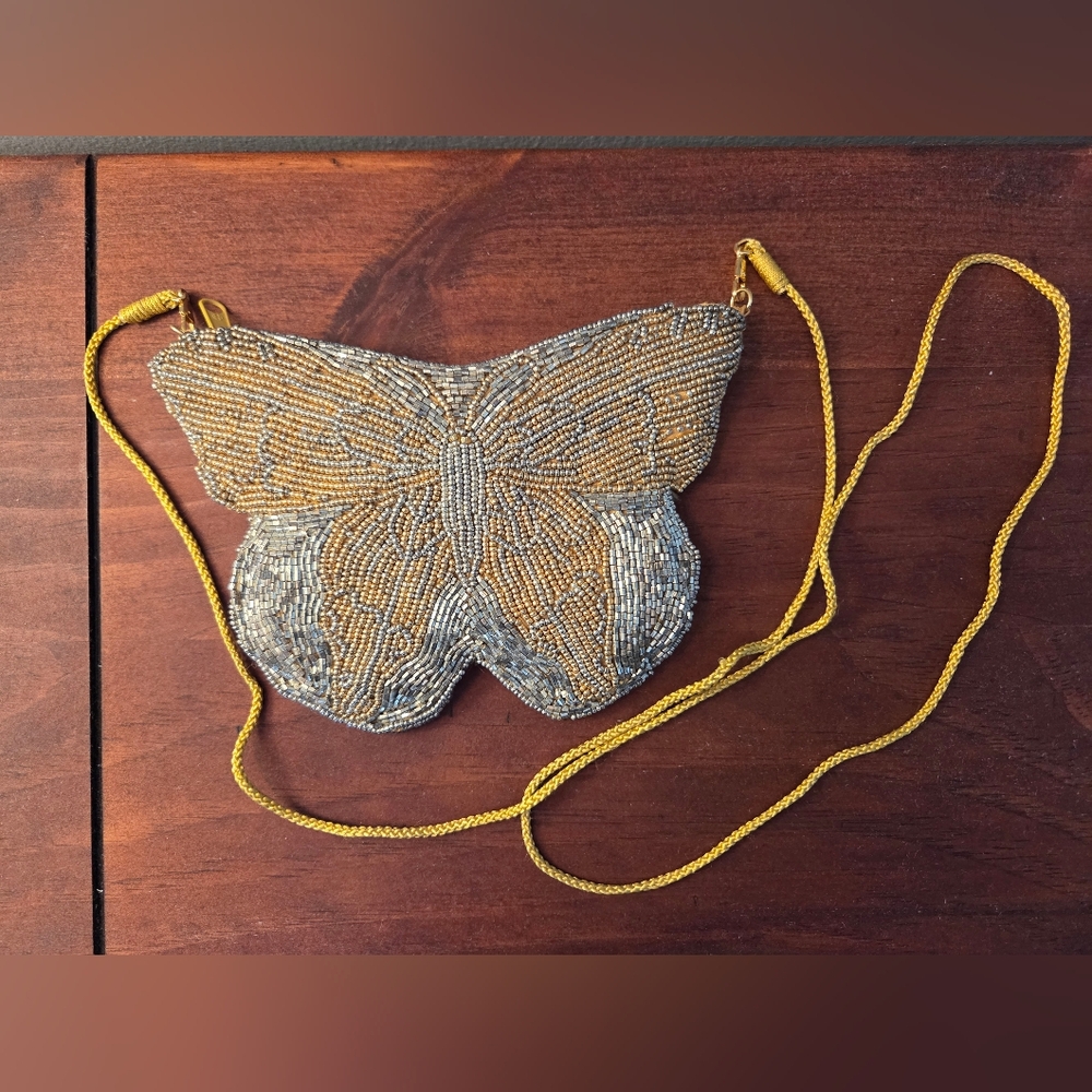 Neiman Marcus Vintage Beaded Butterfly Mini Bag